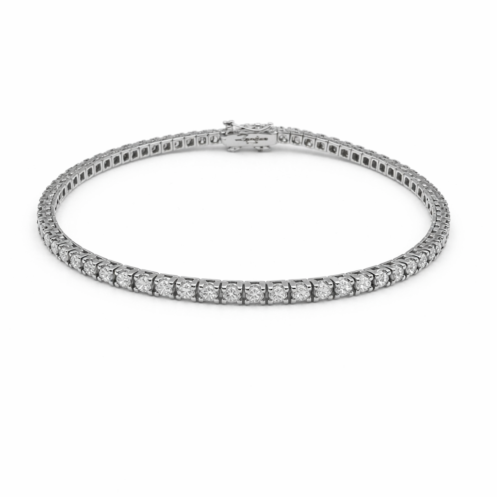 Bracciale Donna Tennis oro bianco e diamanti naturali ct. 1,70