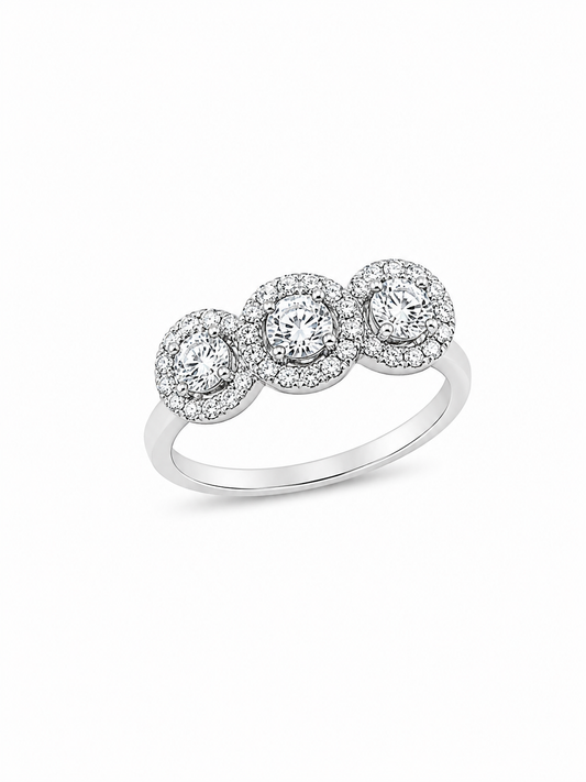 Anello Trilogy Oro bianco e Diamanti Ct.0,90 F/G VS