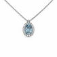 Collana Donna Acquamarina Ovale Oro Bianco Contorno Diamanti