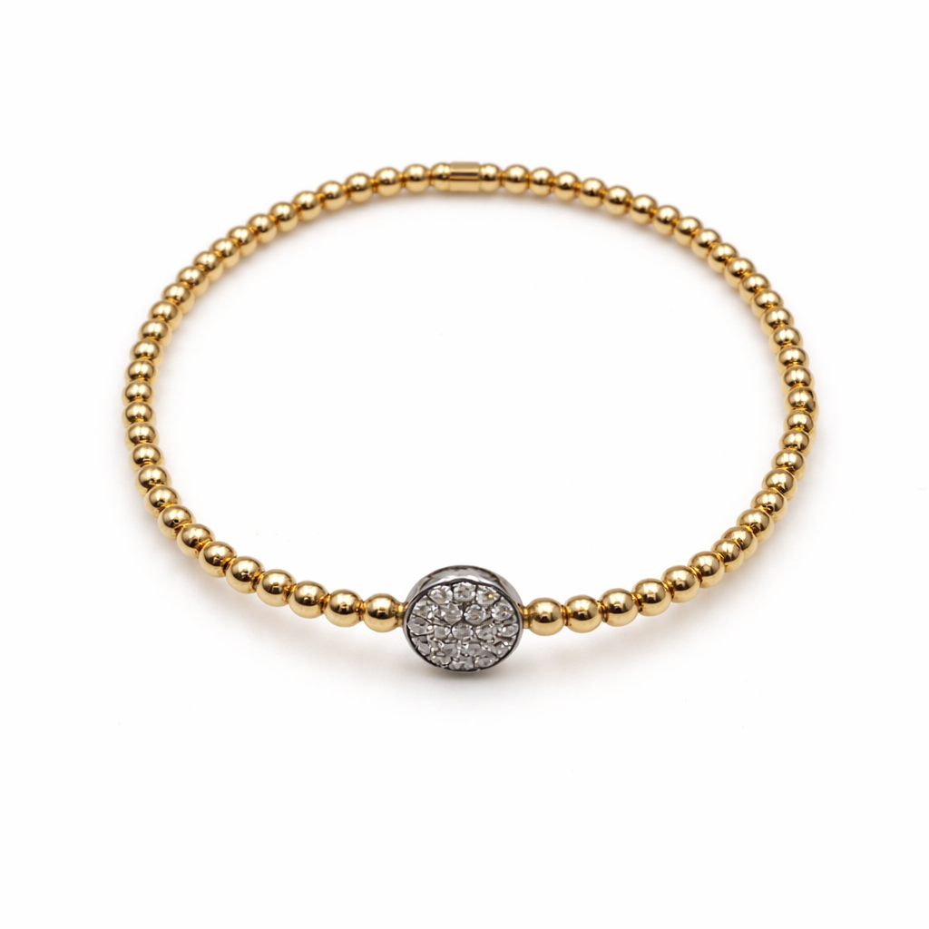 Bracciale Donna Elasticizzato oro rosa e diamanti naturali ct. 0,30