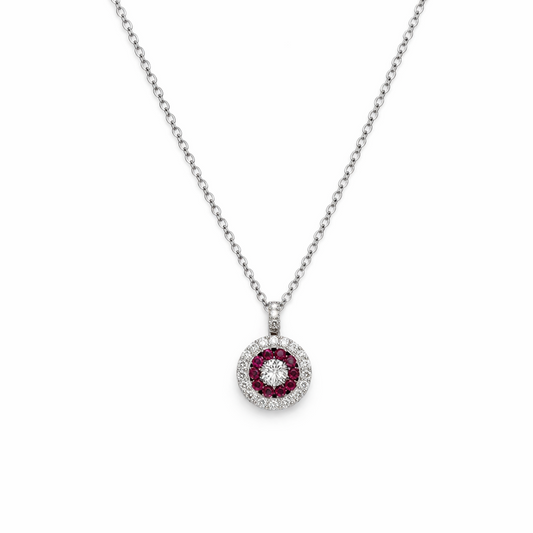 Davite Delucchi Women's Necklace Ruby Circle