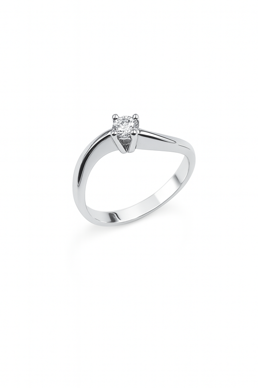 Anello Mirco Visconti Solitario Oro bianco e Diamanti
