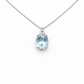 Collana Donna Oro Bianco Acquamarina Ovale Diamanti Mirco Visconti