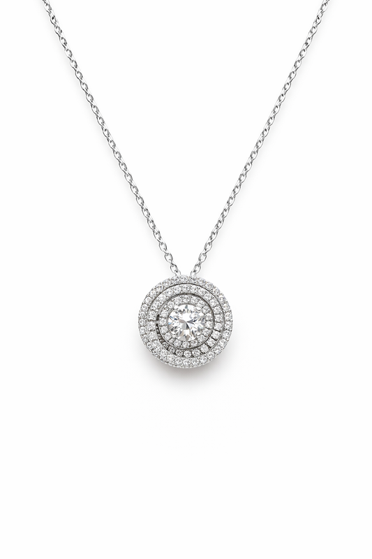 Women's Necklace Point of Light Pavè White Gold and Golay Diamonds