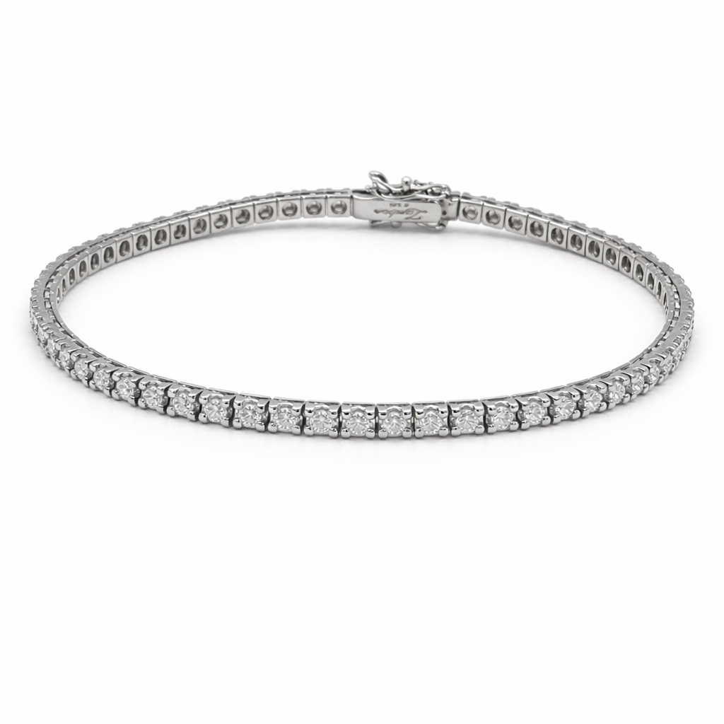 Bracciale Donna Tennis oro bianco e diamanti naturali ct. 2,24