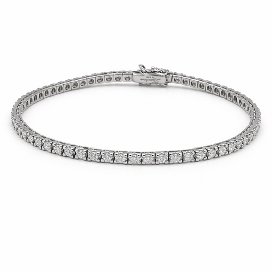 Bracciale Donna Tennis oro bianco e diamanti naturali ct. 2,24