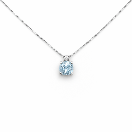 Collana Donna Acquamarina Taglio brillante