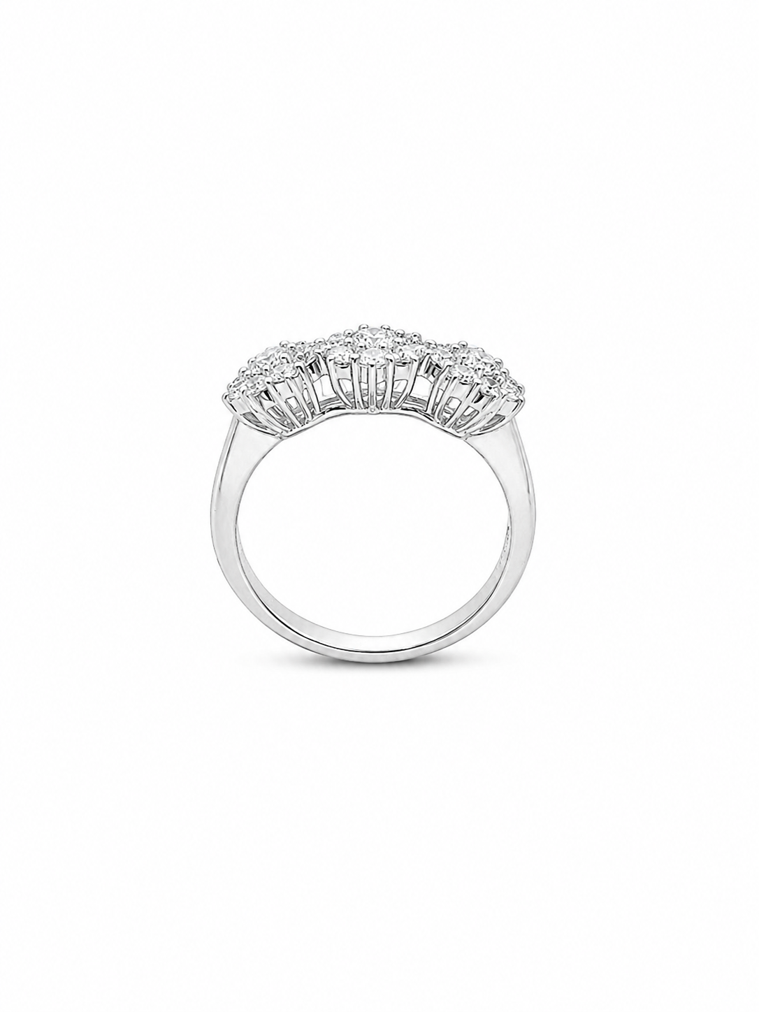 Anello Donna Davite&Delucchi Fantasia Fiore Oro Bianco e Diamanti