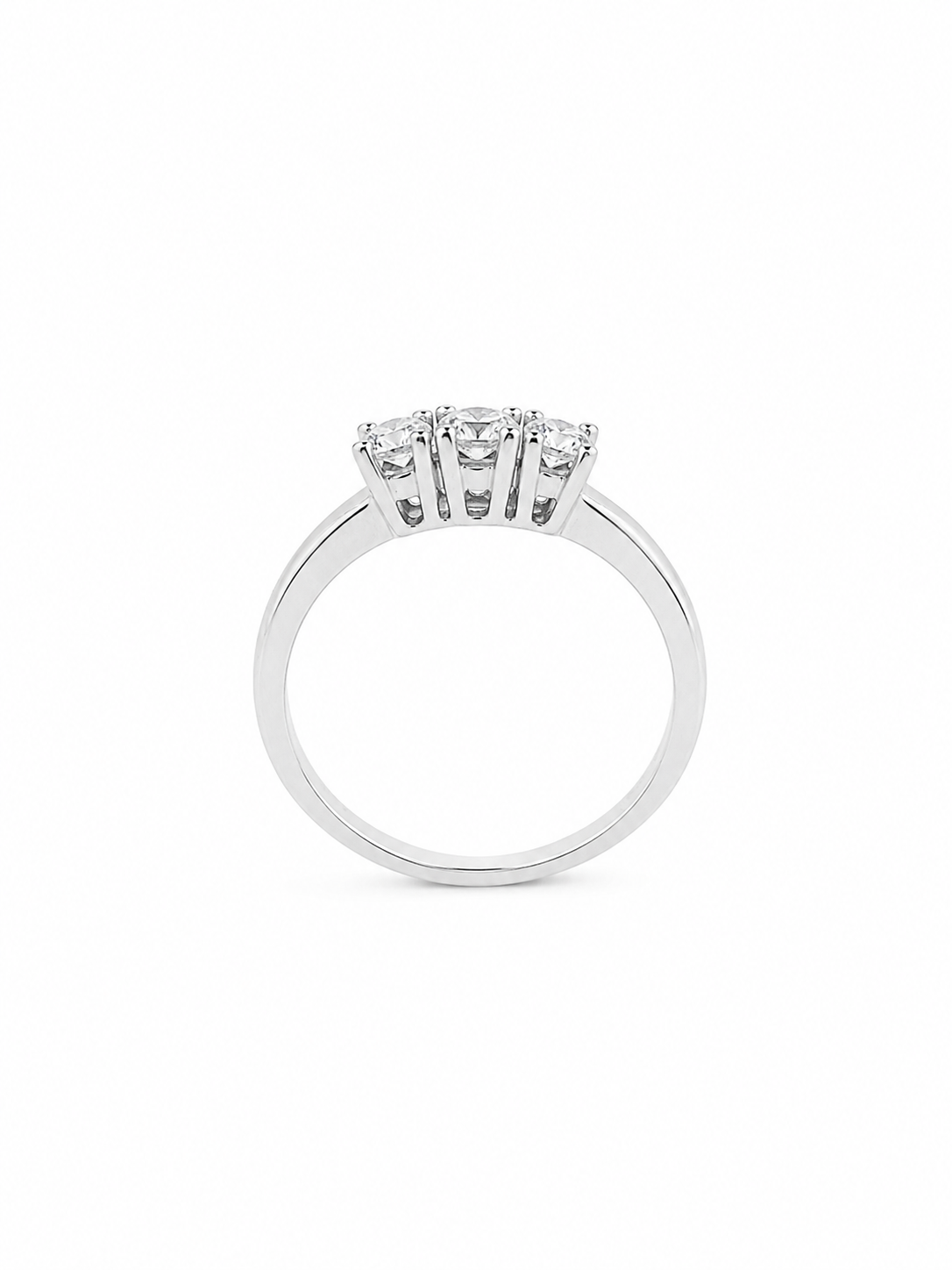 Anello Trilogy Oro bianco e Diamanti Ct.0,45 E/F VS