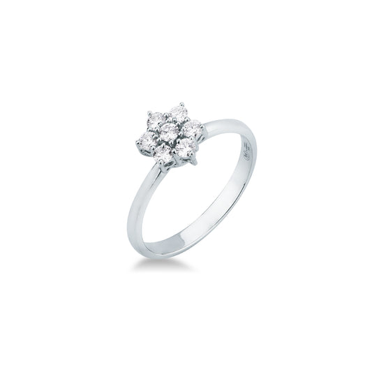 Mirco Visconti Women's Ring Fantasy Flower White Gold and Diamonds