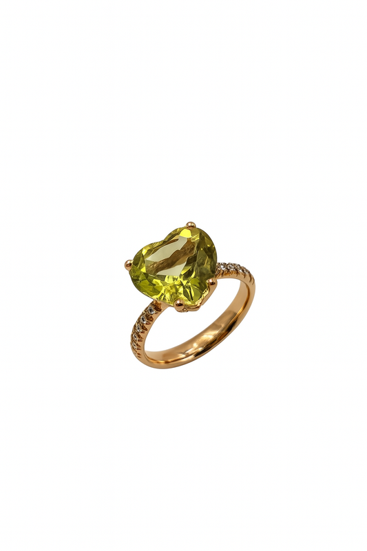 Anello Donna Semiprezioso oro rosa e quarzo Lemon