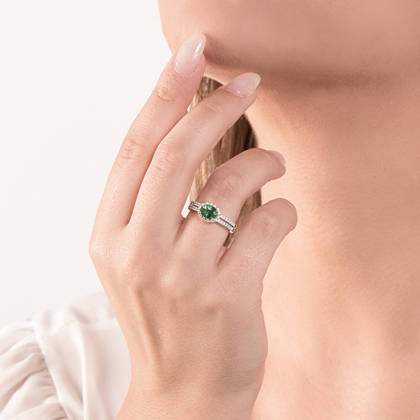 Mirco Visconti Gold Ring Diamonds and Emerald