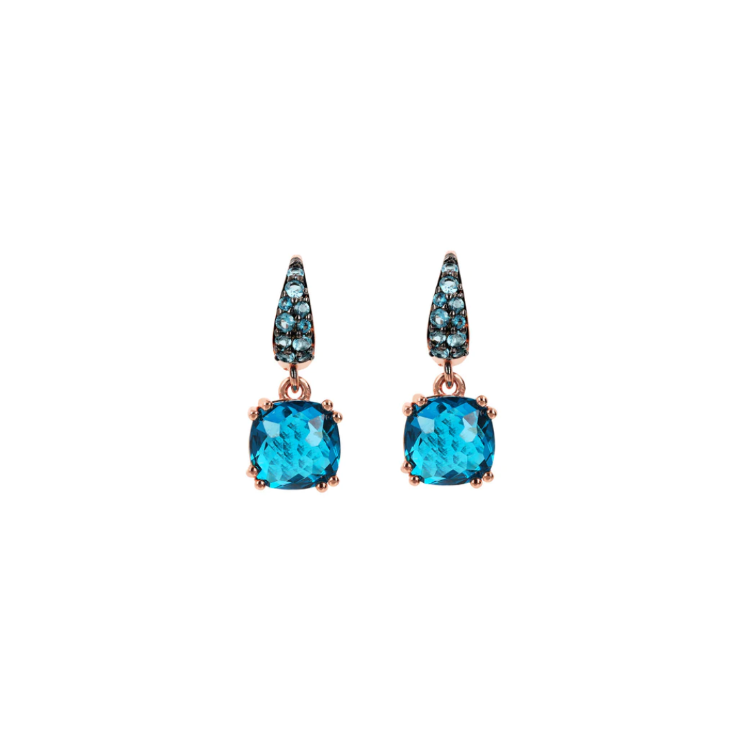 Orecchini Bronzallure Bijoux Pendenti Prisma Quadrato Blu  WSBZ02182BLUE
