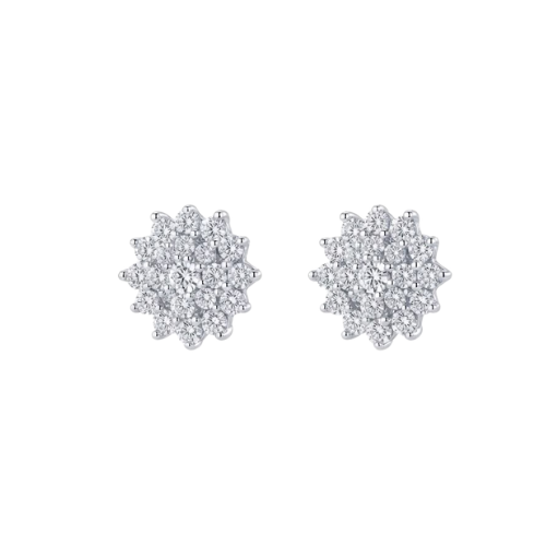 Orecchini Fantasia Pavé Oro Bianco Diamanti