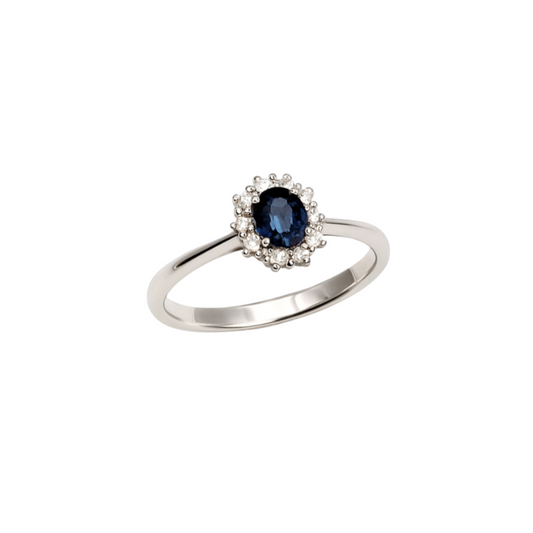 Anello  Zaffiro e Diamanti