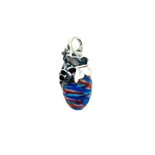 Trollbeads Ciondolo Pendente Argento Primavera in Fiore Sfaccettato Blu Rosso
