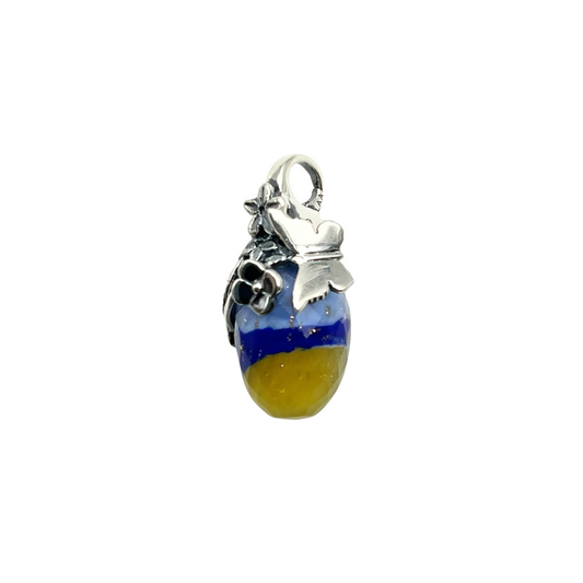 Trollbeads Ciondolo Pendente Argento Primavera in Fiore Sfaccettato Blu Azzurro