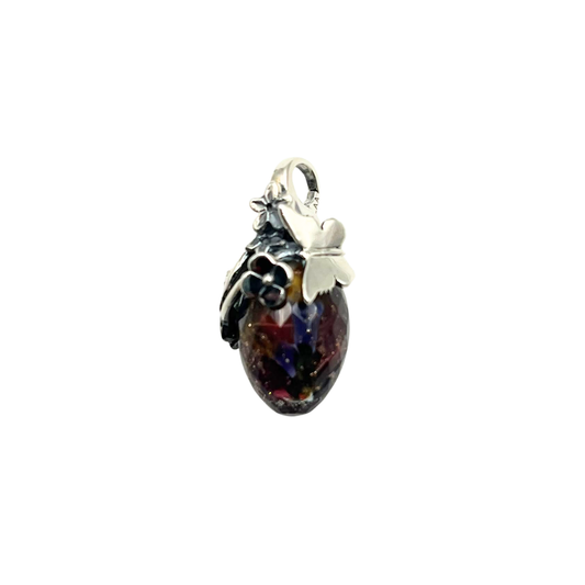 Trollbeads Ciondolo Pendente Argento Primavera in Fiore Viola Marrone