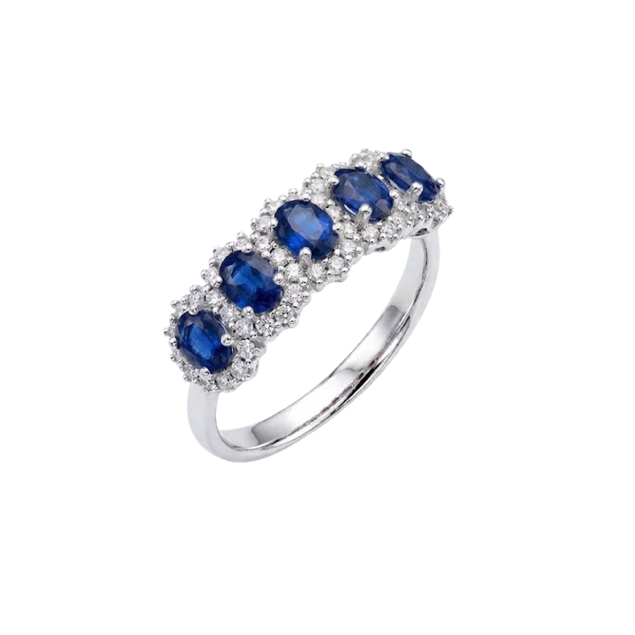 Anello Donna Mirco Visconti Fantasia Fedina Zaffiro Diamanti