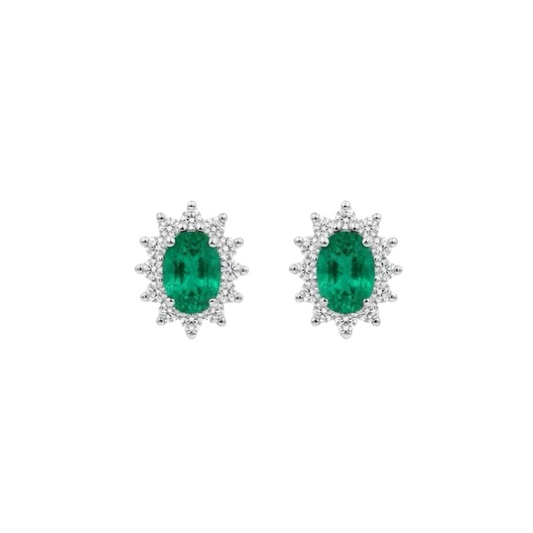 Orecchini Colore Mirco Visconti Smerdaldo Oro Bianco e Diamanti