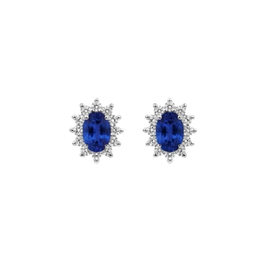 Earrings Color Ruby white gold and diamonds