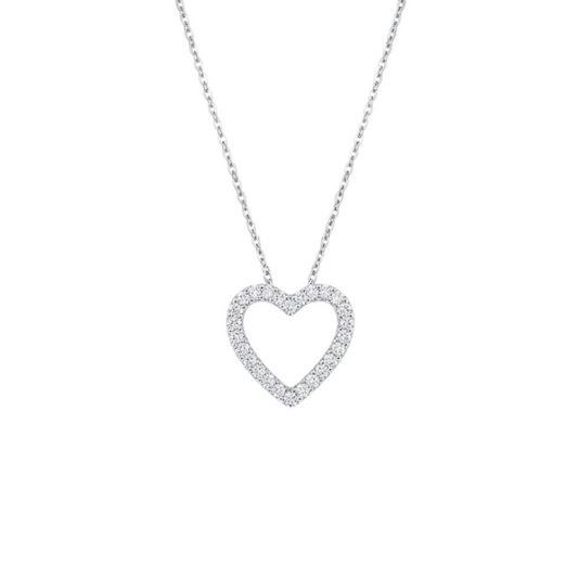 Collana Donna Mirco Visconti Cuore Oro Bianco Diamanti