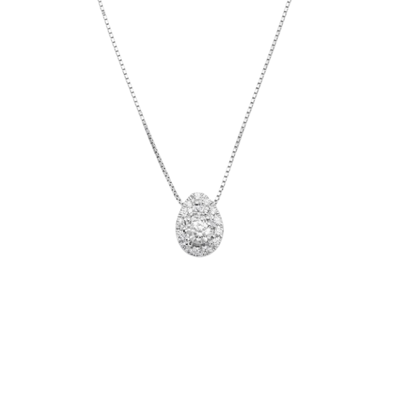 Collana Donna Mirco Visconti Trilogy Goccia Oro Bianco Diamanti