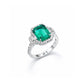Anello Smeraldo Oro Bianco e Diamanti