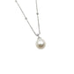 Collana Donna Oro Bianco Perla Zirconi
