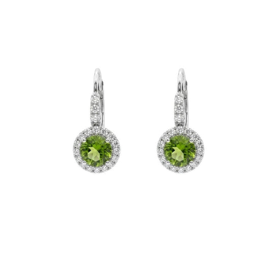 Orecchini Colore Peridoto Oro Diamanti