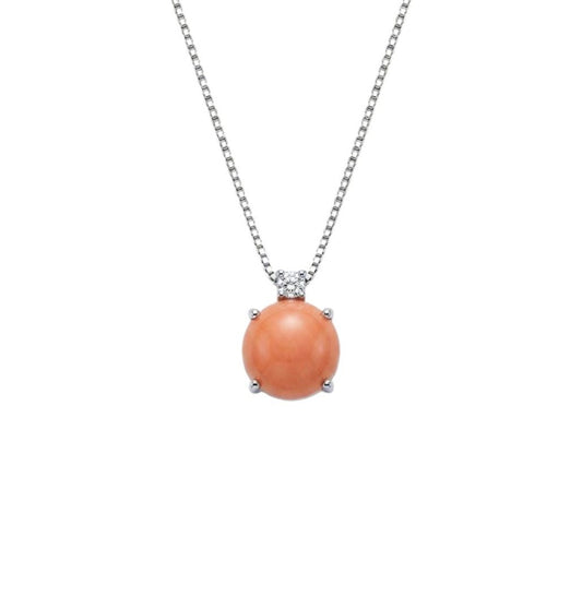 Collana Donna Oro Corallo Diamante