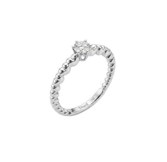 Anello Solitario Oro Bianco Diamanti