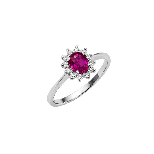 Emerald Ring in White Gold and Diamonds