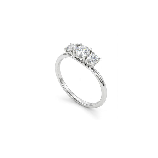 Anello Trilogy Oro bianco e Diamanti Ct. 0,69 F VS1