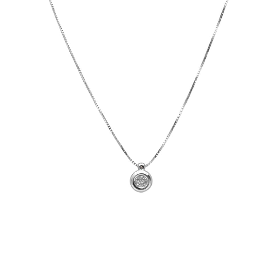 Collana Donna Punto Luce oro bianco e diamanti CT. 0,13 G VS