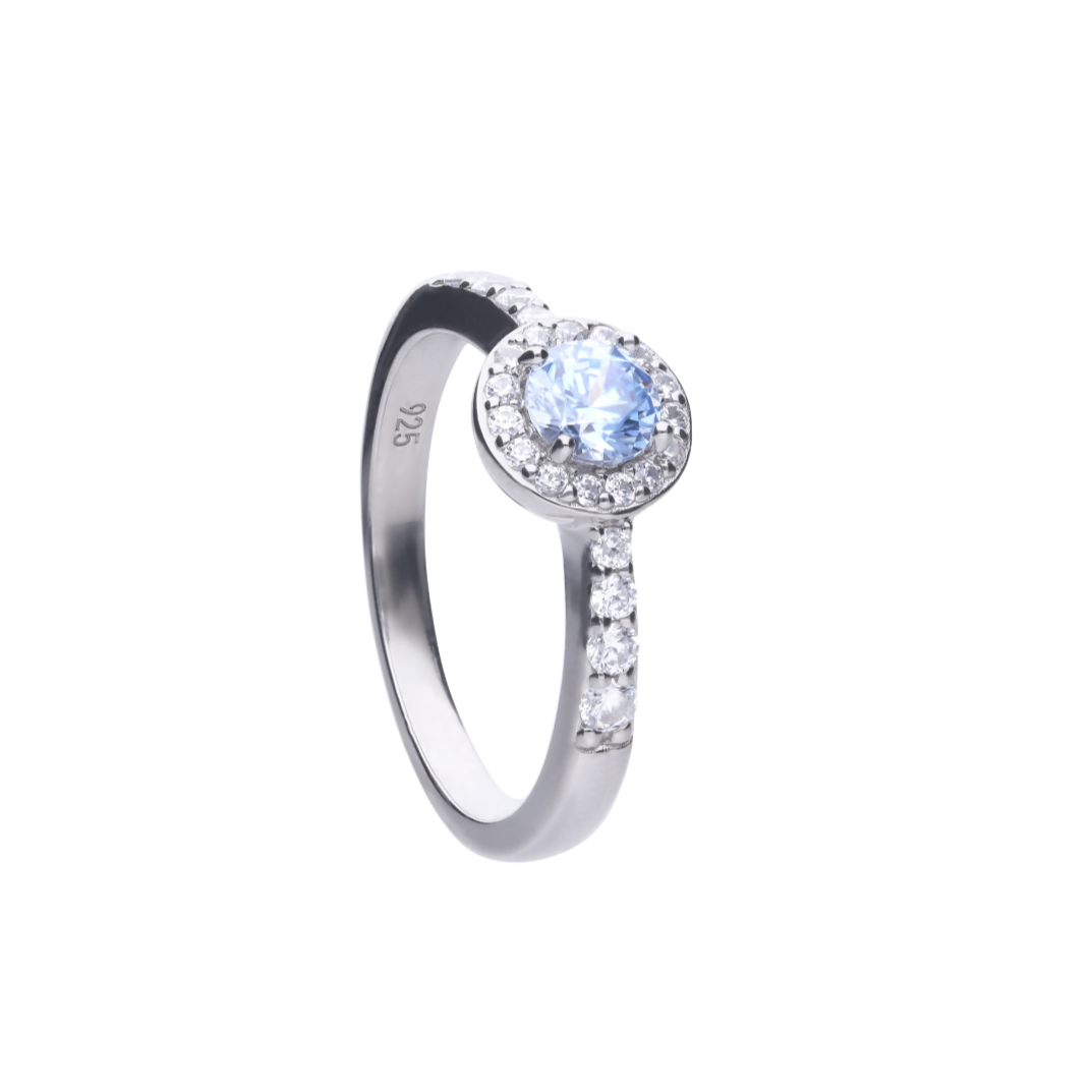 Anello Donna Diamonfire Argento Royal Zircone Azzurro