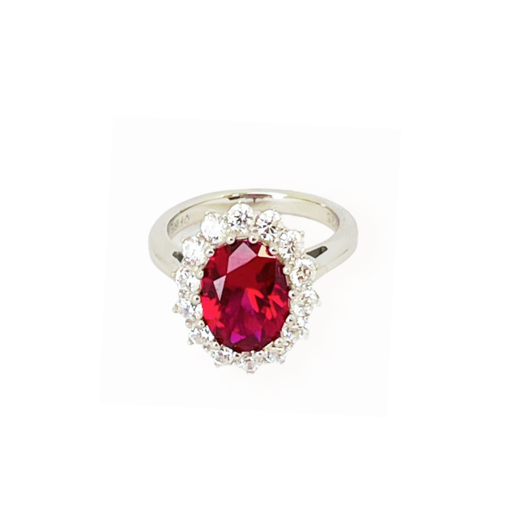 Anello Diamonfire Argento e Zircone Rosso