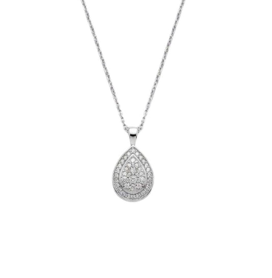 Collana Donna Fantasia goccia Oro Bianco e Diamanti