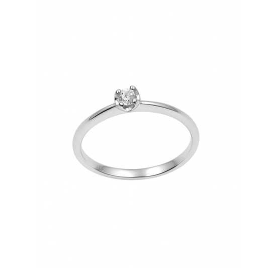 Anello Golay Solitario Oro bianco e Diamanti