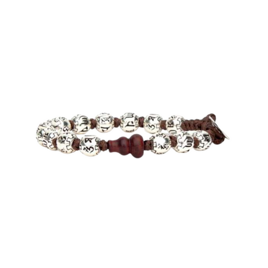 Bracciale Donna Uomo Tamashii Ruota della Preghiera Argento