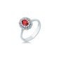 Mirco Visconti Women's Ring White Gold Diamonds and Classic Ruby