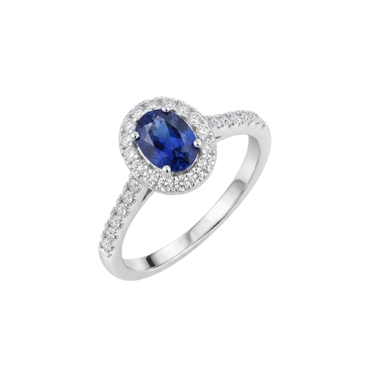 Anello Zaffiro Oro Diamanti