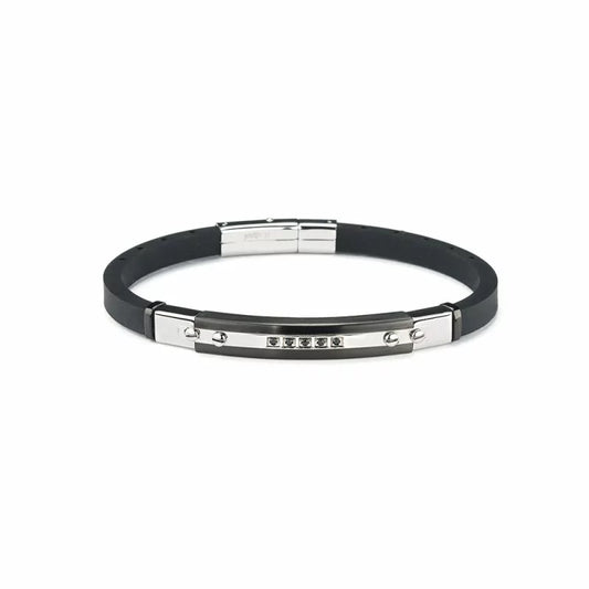 Bracciale Uomo Sovrani Acciaio Caucciù J5401