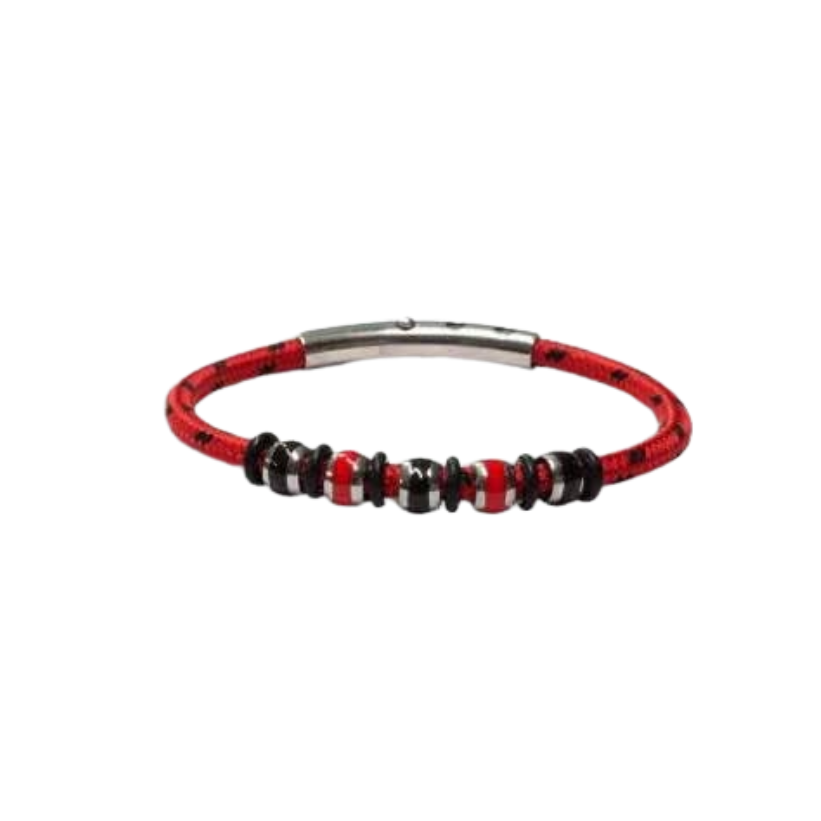 Borsari Men's Bracelet Steel Red Enamel BRSAT00E
