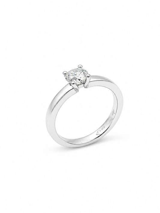 Anello Solitario Oro Bianco Diamanti Ct. 0,53 F IF