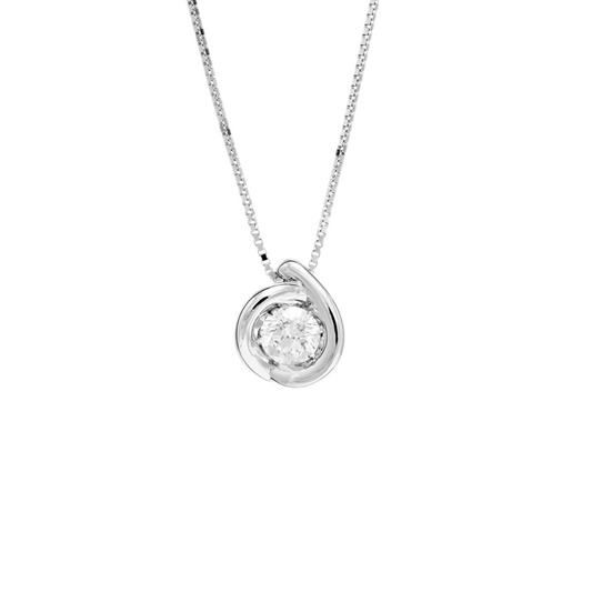 Calla Punto Luce necklace in white gold and diamonds