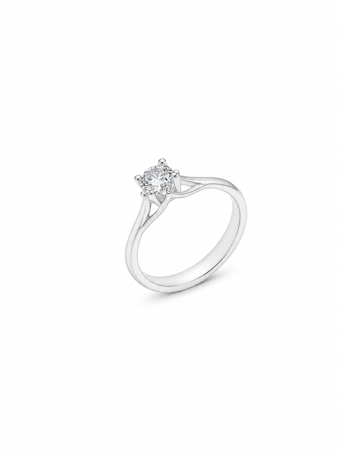 Anello Solitario Oro Bianco Diamanti Ct. 0,45 G VS2