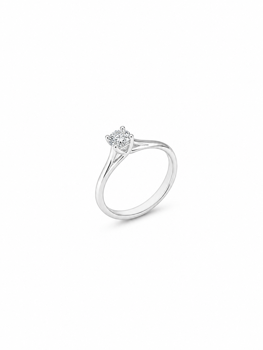 Anello Solitario Oro Bianco Diamanti Ct. 0,40 G SI1