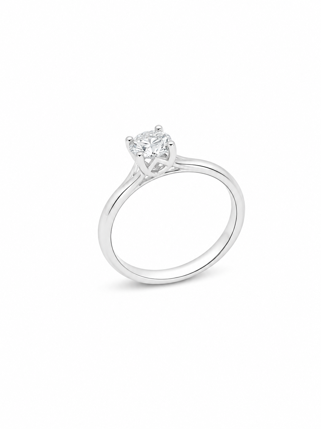 Anello Solitario Oro Bianco Diamanti Ct. 0,70 F VS1