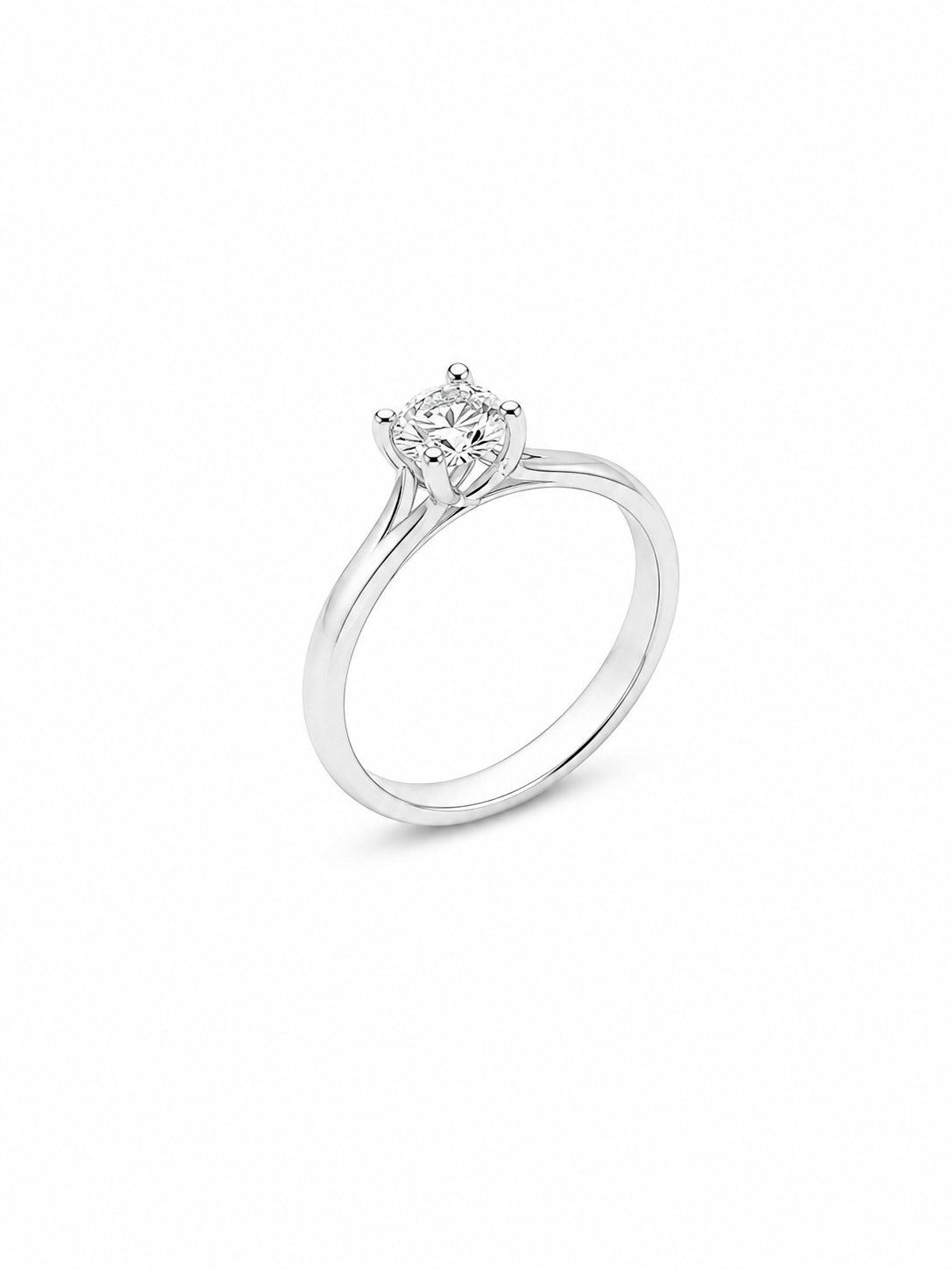 Anello Solitario Oro Bianco Diamanti Ct. 0,46 E VS2